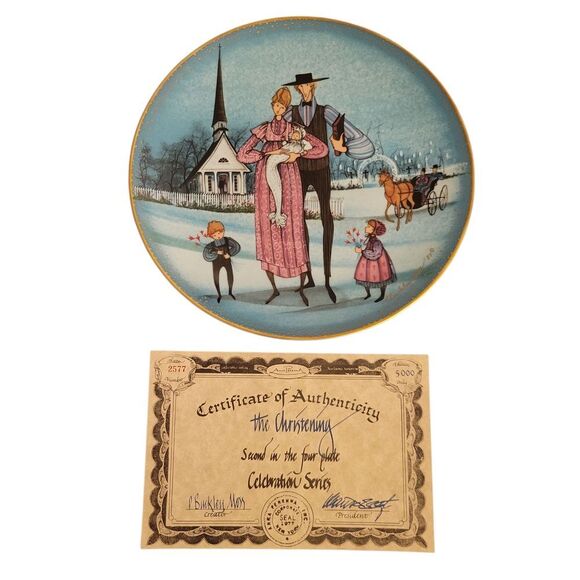 P. Buckley Moss "The Christening" 10" Plate - Picture 1 of 6